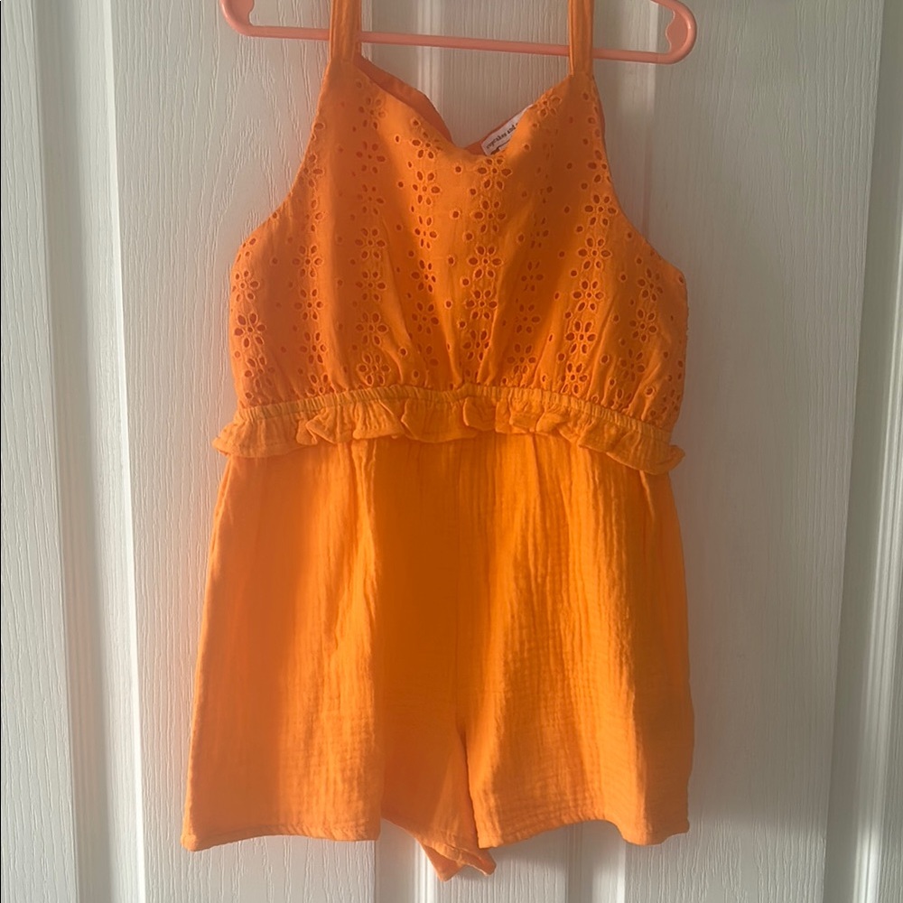 Cupcakes & Cashmere Orange Jumpsuit with Eyelet Detail